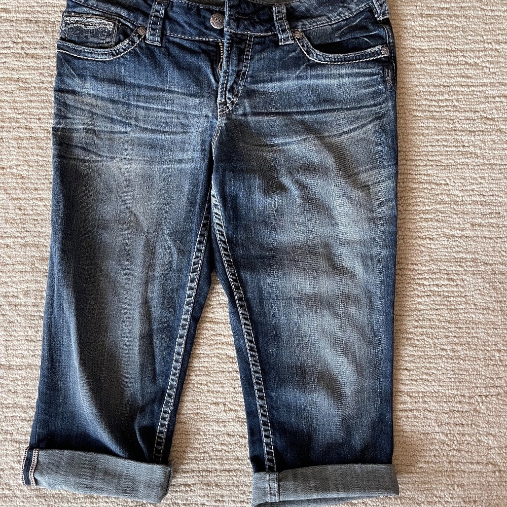 Silver Cropped Jeans